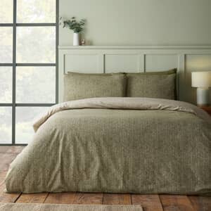 Brushed Herringbone Green