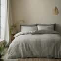 Cotton Rich Woven Stripe Grey