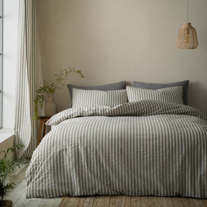 Pineapple Elephant Cotton Rich Woven Stripe Grey large