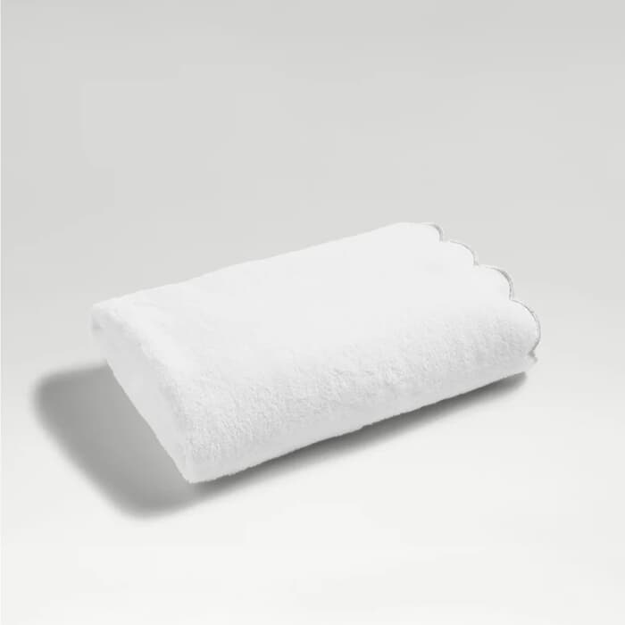 Christy Scallop Edge Towel Silver large