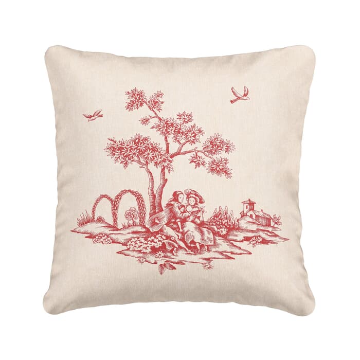 V & A Enchanted Garden Red Cushion large