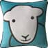 Herdy Hello Velvet Filled Cushion Green/Blue small 9406A