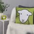 Herdy Hello Velvet Filled Cushion Green/Blue small