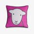 Herdy Hello Velvet Filled Cushion Grey/Pink small 9407CUS1