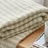 Bianca Cotton Muslin Stripe Throw Green small 9430A