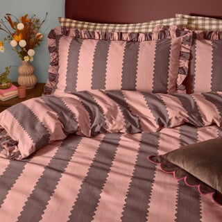 Birdie Stripe Rose and Chocolate