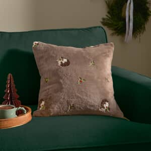 Festive Puddings Faux Fur Cushion