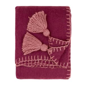 Lowen Wool Blend Throw Berry