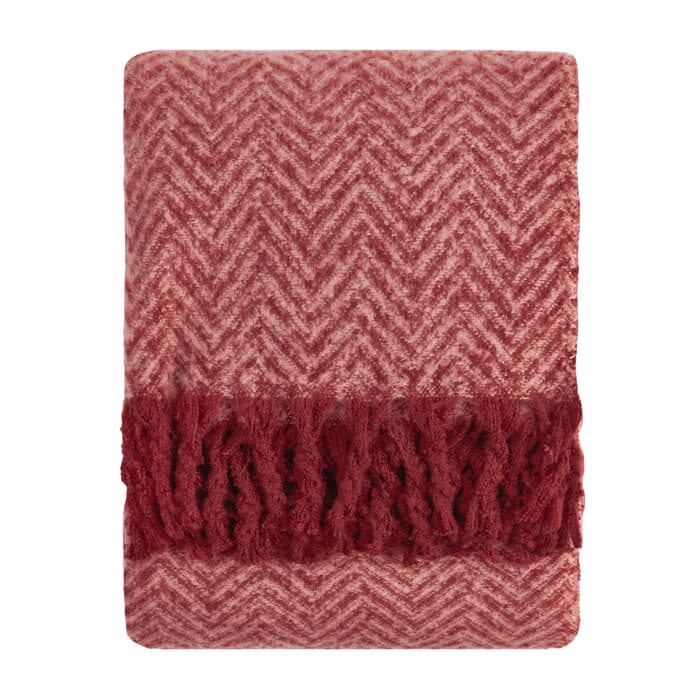 Furn Tweedie Throw Pink/Burgundy large