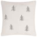 Winter Pines Faux Fur Cushion Ecru
