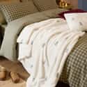 Winter Pines Faux Fur Throw Ecru