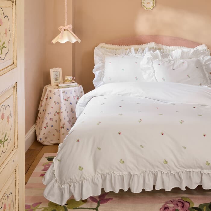 Cath Kidston Tiny Floral Embroidered Frill large