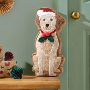 Christmas Dogs Red Cushion