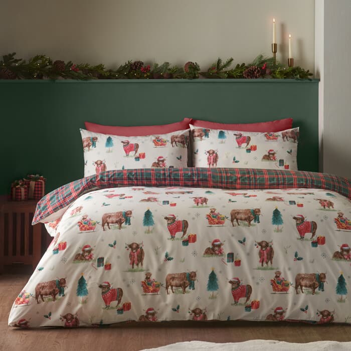 Catherine Lansfield Christmas Highland Cow large