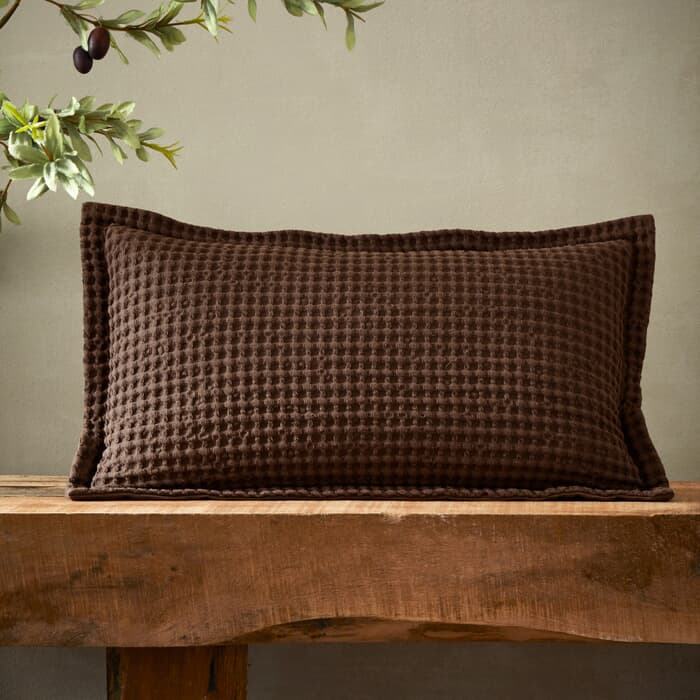 Pineapple Elephant Jaipur Waffle Cushion Chocolate large