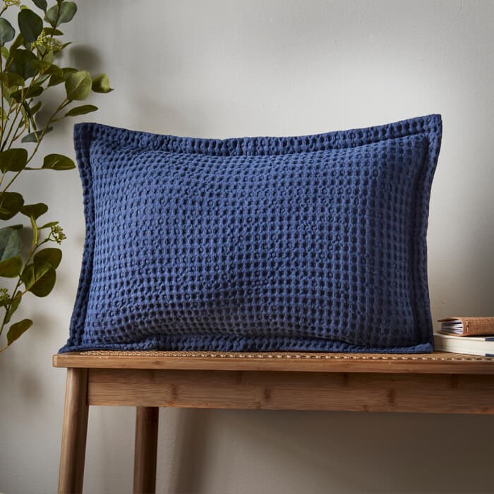 Pineapple Elephant Jaipur Waffle Cushion Navy large