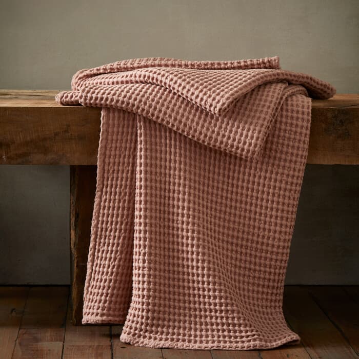 Pineapple Elephant Jaipur Waffle Throw Pink large