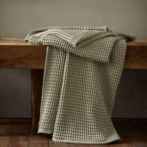 Jaipur Waffle Throw Sage
