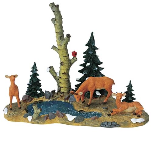 Lemax Christmas Village Deer At The Pond - 03342