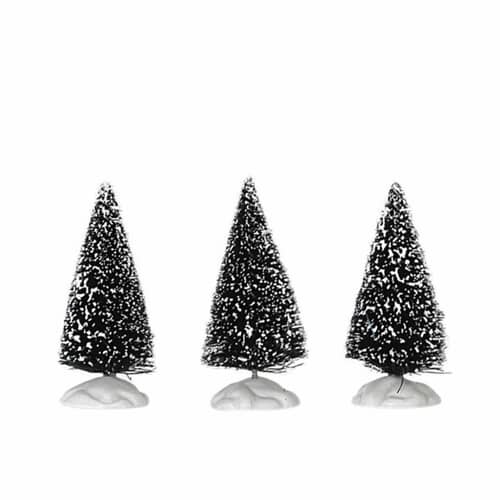 Lemax Christmas Village Bristle Tree Set Of 3 Mini - 04763