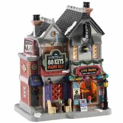 Lemax Christmas Village Mr. Petes 88 Keys Piano Bar Battery Operated Led - 05659