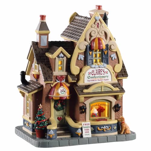 Lemax Christmas Village Claires Confectionery Battery Operated Led - 05665