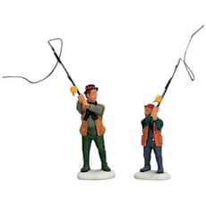 Lemax Christmas Village Flyfishing With Dad Set Of 2 - 12495