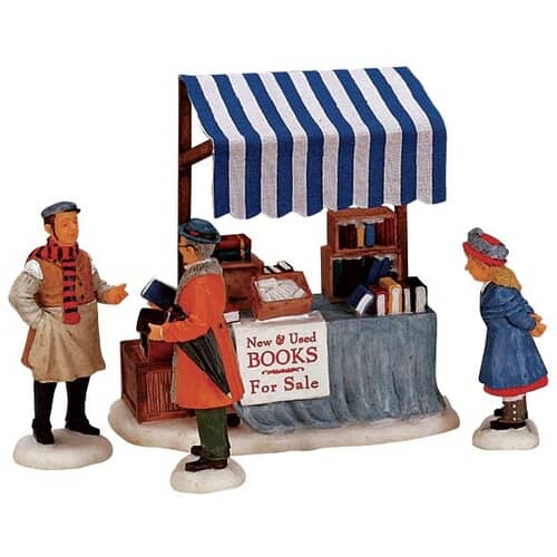 Lemax Christmas Village Book Seller - Set of 4 - 12528