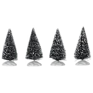 Lemax Christmas Village Bristle Tree Set Of 4 Mini - 14005