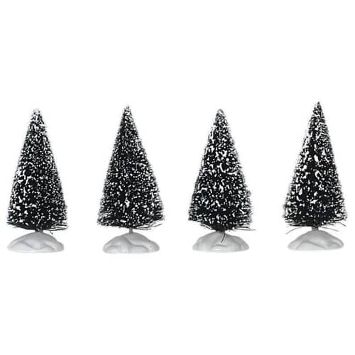 Lemax Christmas Village Bristle Tree Set Of 4 Mini - 14005