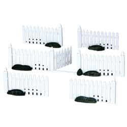Lemax Christmas Village Plastic Picket Fence Set Of 7 - 14388