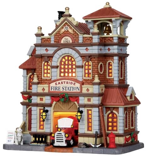 Lemax Christmas Village Eastside Fire Station Battery Operated Led - 15262