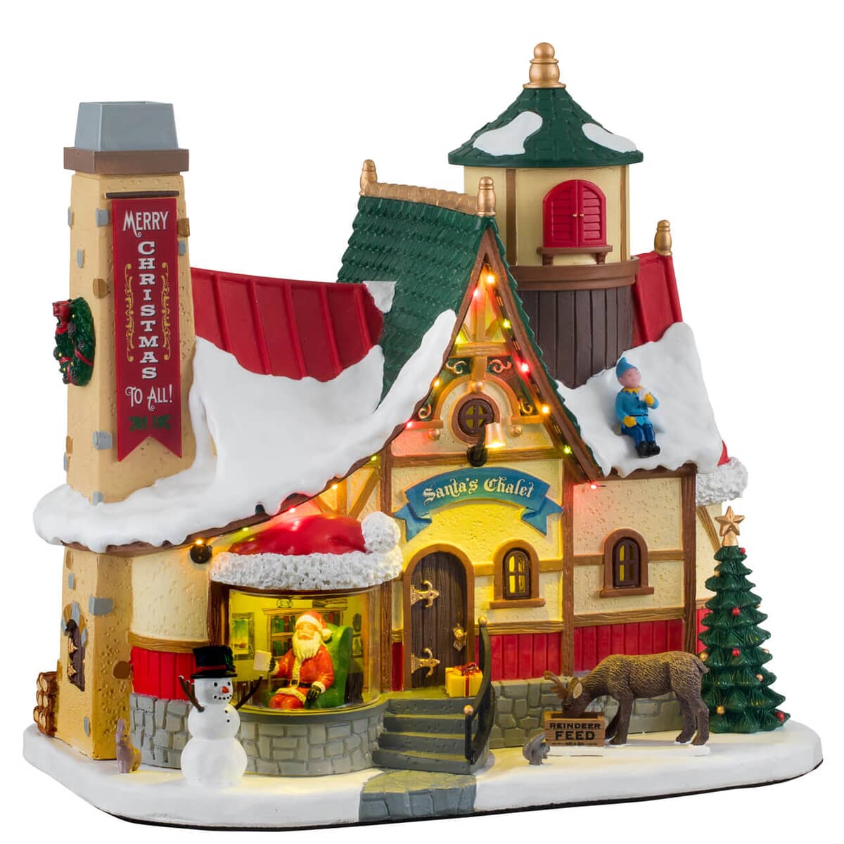 Lemax Christmas Village Santas Chalet Battery Operated Led 15742