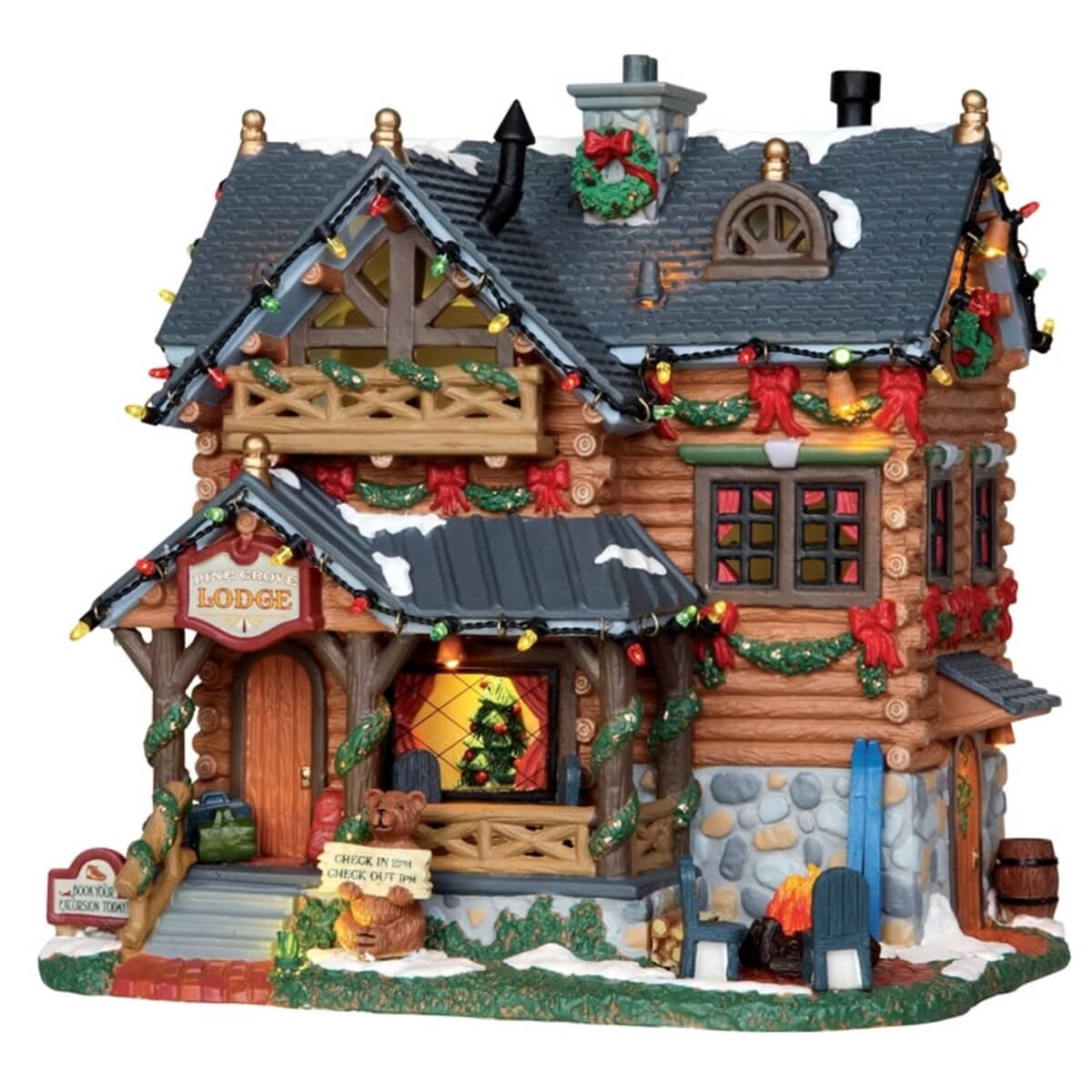 Lemax Christmas Village Pine Grove Lodge With 4.5v Adaptor - 25338 ...