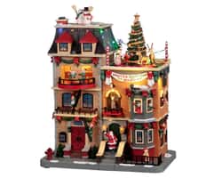 Lemax Christmas Village Santas Rooftop Bash Battery Operated Led -25861