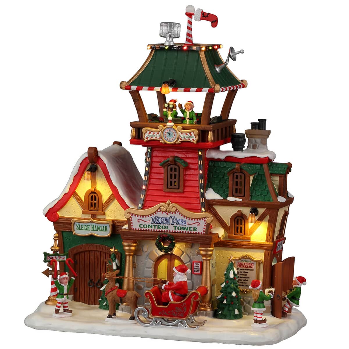 Lemax Christmas Village North Pole Control Tower Battery Operated Led