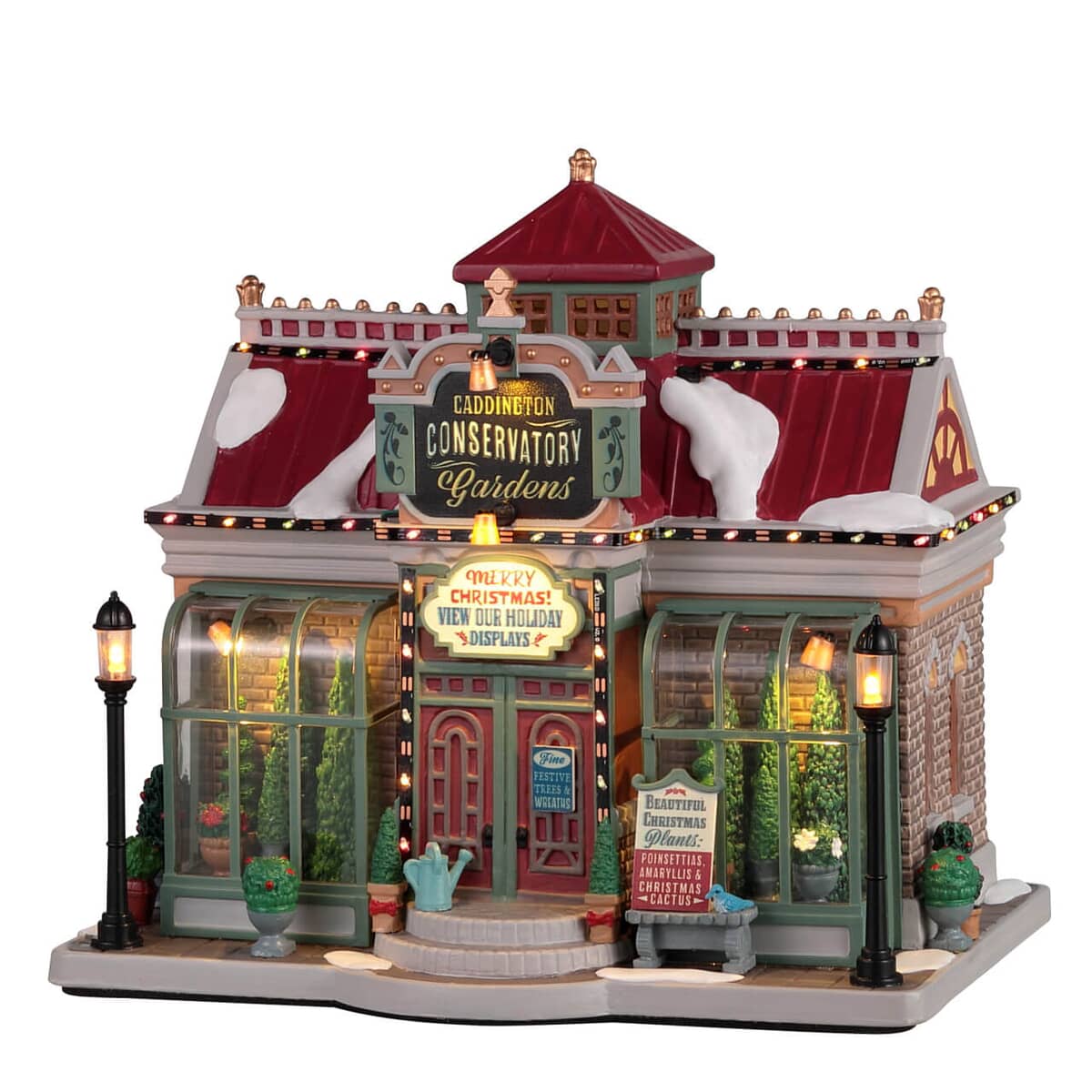 Lemax Christmas Village Caddington Conservatory Gardens Battery