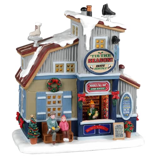 Lemax Christmas Village Tis The Season Skate Rentals Battery Operated Led -25883