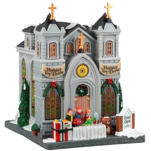 Lemax Christmas Village Trinity Church Of Caddington Battery Operated Led -25884
