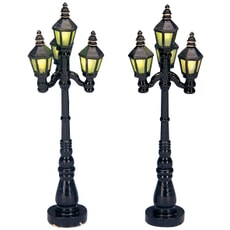 Lemax Christmas Village Old English Street Lamp Set Of 2 Battery Operated (4.5V) - 34902
