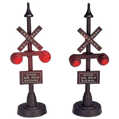 Lemax Christmas Village Railway Stop Light Set Of 2 - 34954
