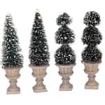 Lemax Lemax Christmas Village Cone-Shaped And Sculpted Topiaries Set Of 4 - 34965