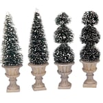 Lemax - Cone-Shaped and Sculpted Topiaries Set Of 4