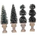 Lemax Christmas Village Cone-Shaped And Sculpted Topiaries Set Of 4 - 34965