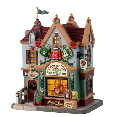 Lemax Christmas Village Over The Top Sweater Shop - 35061