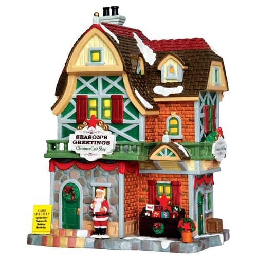 Lemax Christmas Village Seasons Greetings Christmas Card Shop - 35507