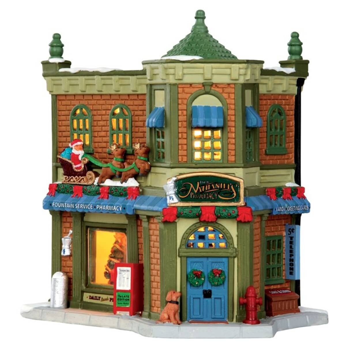 Lemax Christmas Village Nathaniels Pharmacy - 35527 - (35527) - £37.99 ...