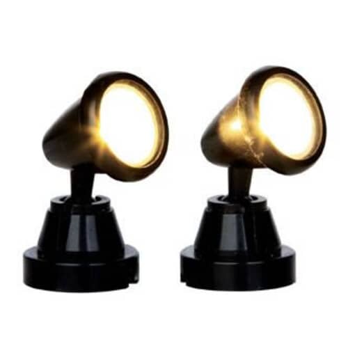 Lemax Christmas Village Round Spot Light Set Of 2 Battery Operated (4.5V) - 44756