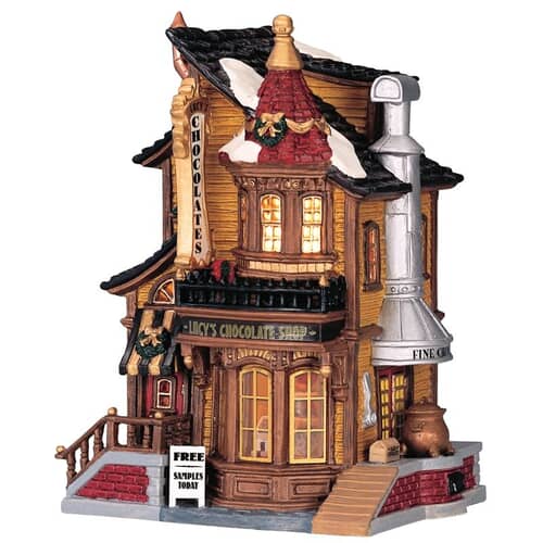 Lemax Christmas Village Lucys Chocolate Shop Battery Operated Led - 45052