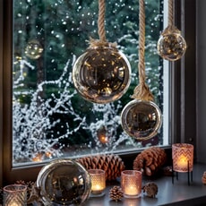 Kaemingk Everlands Christmas Tree Glass Ball with Warm White LEDs 14cm